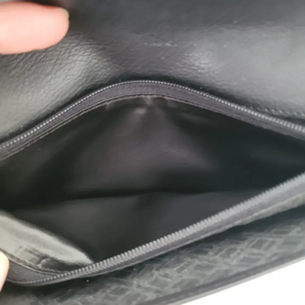 Dunhill Designer Bill Card Holder Wallet Black Bifold Textured Leather Folding